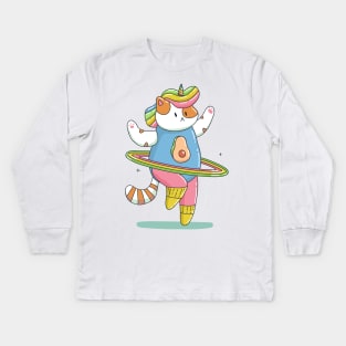 80's Cat Unicorn Kids Long Sleeve T-Shirt